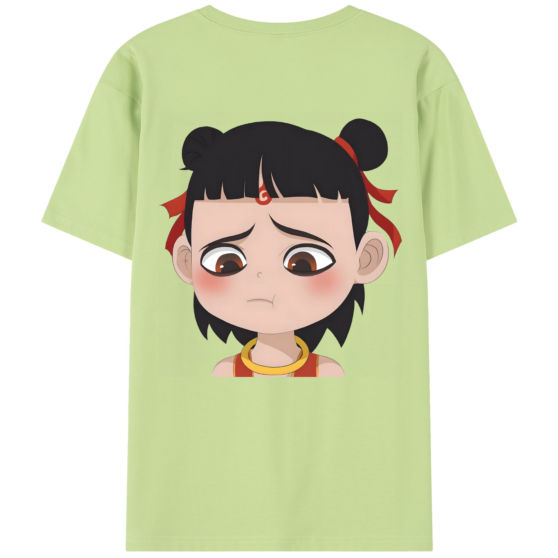 （画像用） Ne Zha 2 ナタ 魔童の大暴れ 綿100％半袖Tシャツ（背面プリント）